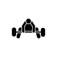 Dumbbell weight sports man with arrow pictogram vector icon