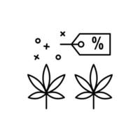 rebaja hierba marijuana vector icono