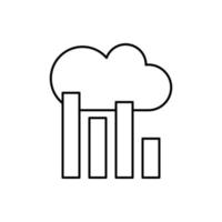 Bar chart, cloud, SEO vector icon