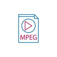 vídeo producción, MPEG vector icono