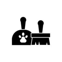 Scoop, broom, pet vector icon