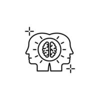 Learning heads brain vector icon