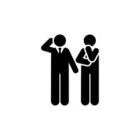 Two man, thinking, wondering vector icon