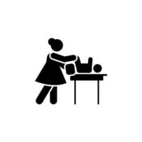 Baby, change, diaper, poop vector icon