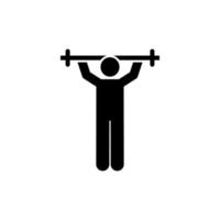 peso hombre pesa gimnasio con flecha pictograma vector icono