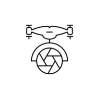 drone with camera field outline vector icon