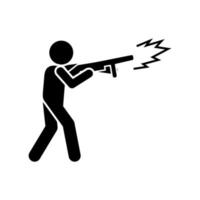 Man gun shoot vector icon