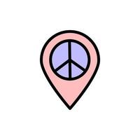 Location pin, peace vector icon