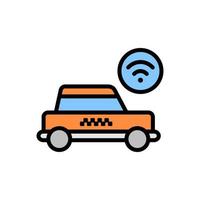 Taxi, auto, aceptado vector icono