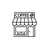 Cafe, coffee, building vector icon