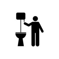 Man, toilet, routine, bathroom vector icon