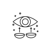 Contact lens eye vision vector icon