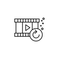 replay video streaming vector icon