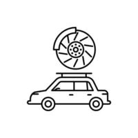 Car tire change, car repair vector icon