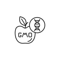 DNA, apple, GMO vector icon
