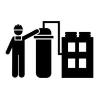 Job, industry, man, mechanism, automation vector icon