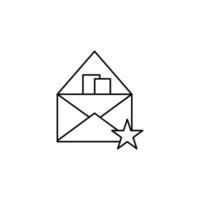 Favorite, fav, star, email vector icon