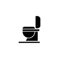 cerrado, baño, asiento, baño vector icono