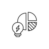 Analytics, energy, chart, bulb vector icon