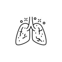 Lung cancer, illness vector icon