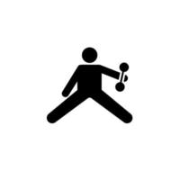 músculo ejercicio Deportes hombre gimnasio con flecha pictograma vector icono