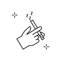 Smoking, hand, cigarette, addictions vector icon