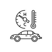 temperatura, coche reparar vector icono