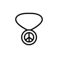 Necklace, peace vector icon