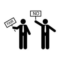 Pictogram of placard, mans, holding vector icon