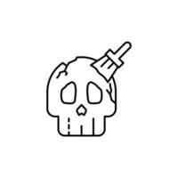 skull, brush vector icon