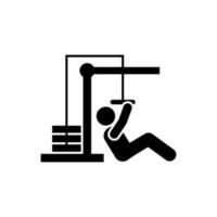 Fitness exercise man weight muscle with arrow pictogram vector icon