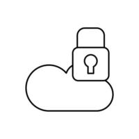 Cloud computing, lock, SEO vector icon