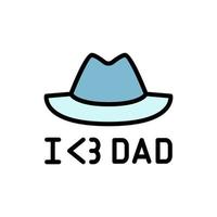 Hat, I love DAD vector icon