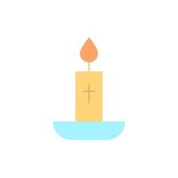 Candle cross color vector icon