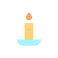 Candle cross color vector icon
