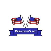 President day USA flags vector icon