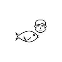 Fish, allergic face vector icon