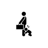 Father, businessman, crying, baby vector icon