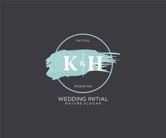 inicial kh letra belleza vector inicial logo, escritura logo de inicial firma, boda, moda, joyería, boutique, floral y botánico con creativo modelo para ninguna empresa o negocio.