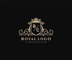 Initial RC Letter Luxurious Brand Logo Template, for Restaurant, Royalty, Boutique, Cafe, Hotel, Heraldic, Jewelry, Fashion and other vector illustration.