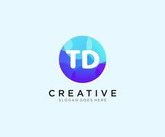 TD initial logo With Colorful Circle template vector. vector