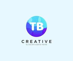 TB initial logo With Colorful Circle template vector. vector