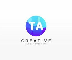 TA initial logo With Colorful Circle template vector. vector
