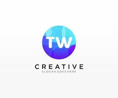 TW initial logo With Colorful Circle template vector. vector