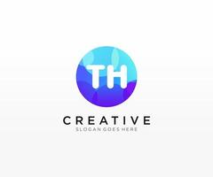 TH initial logo With Colorful Circle template vector. vector