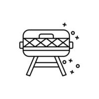 Portable grill bbq barbecue vector icon