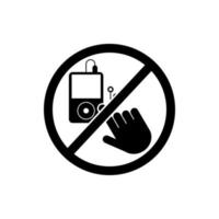 do not touch the music player vector icon