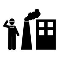 Factory, worker, job, engine vector icon