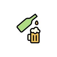 Beer bottle, goblet vector icon