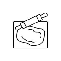 Dough rolling pin vector icon